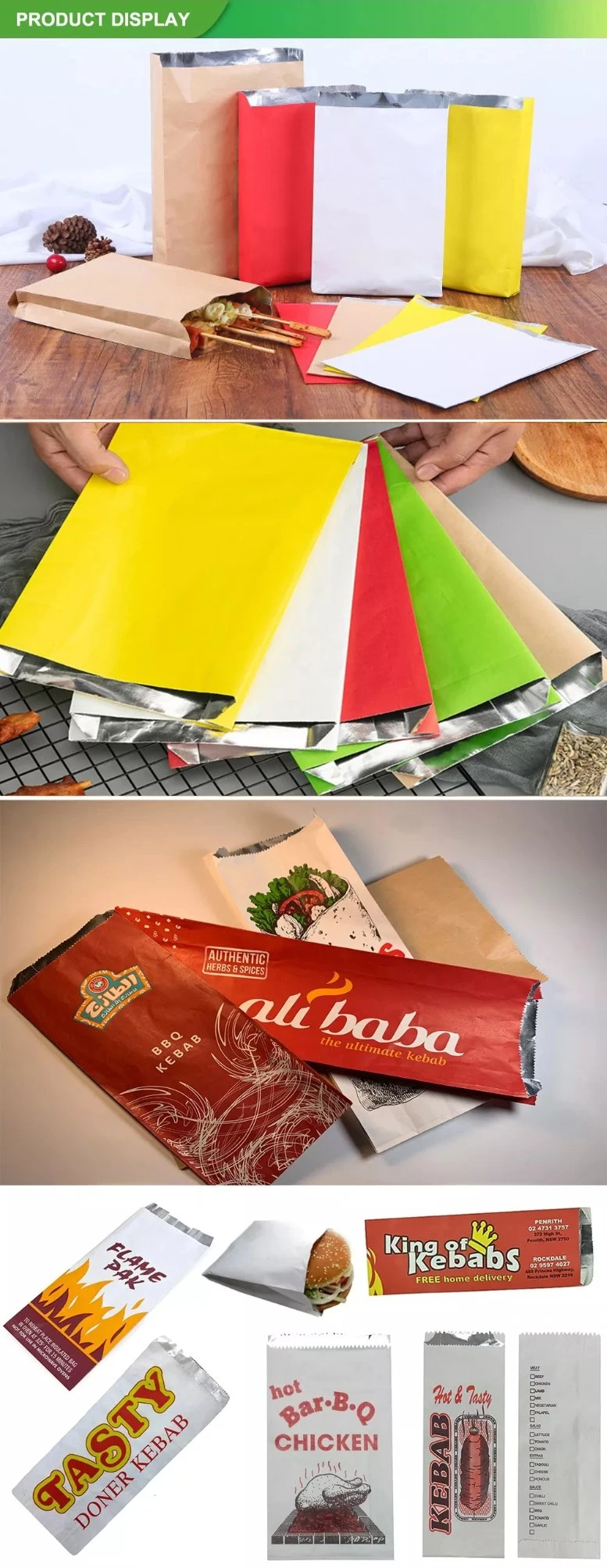 Paper Doner Tea Wholesale Aluminium Foil Kebab Bag