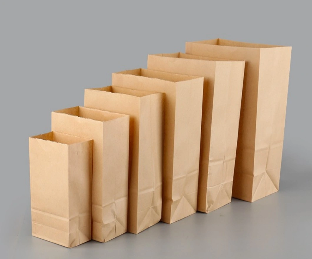 Takeaway Food Packaging Kraft Paper Bags Snack Donuts Fried Chicken Roast Kraft Paper Storage Packing Bag Greaseproof White and Brown Kraft Bags at Cheap Price