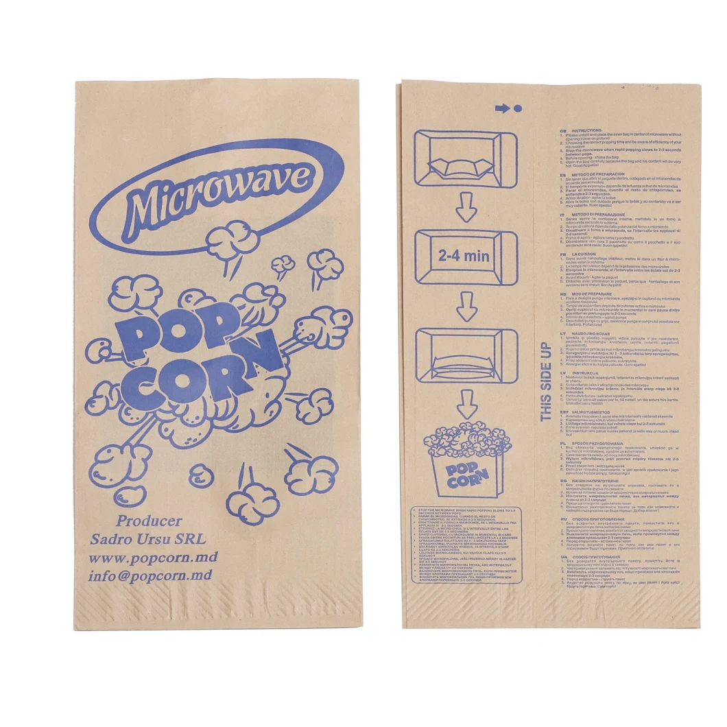 Custom Logo Seal Greaseproof Kemasan Microwave Popcorn Bag Paper Bags for Food