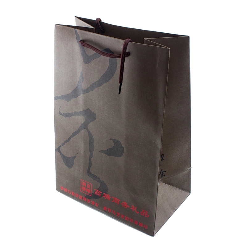 Wine Bottle Vodka Packaging Handle Paper Bag