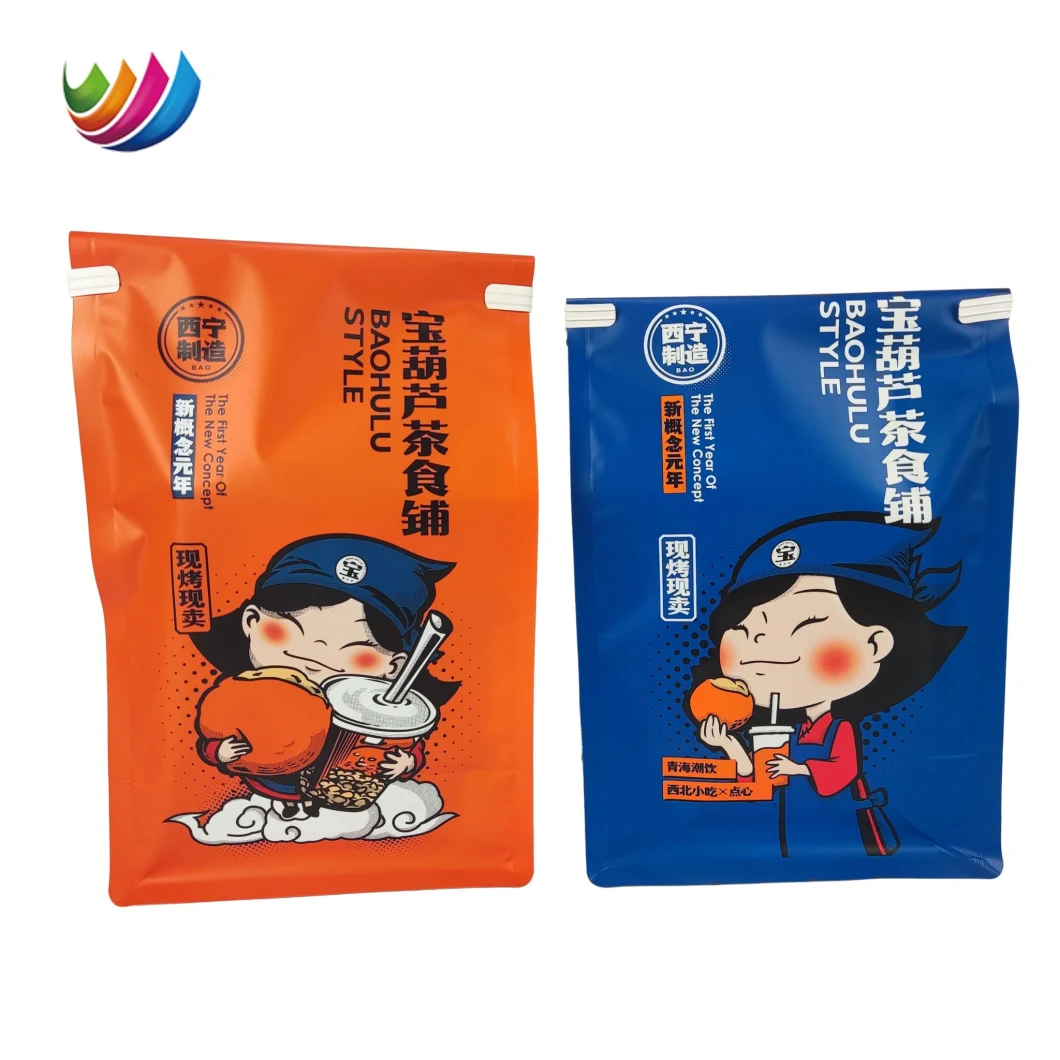 Custom Printed Paper Aluminum Foil Recycle Snacks Bag Foldable Flat Bottom Pouch