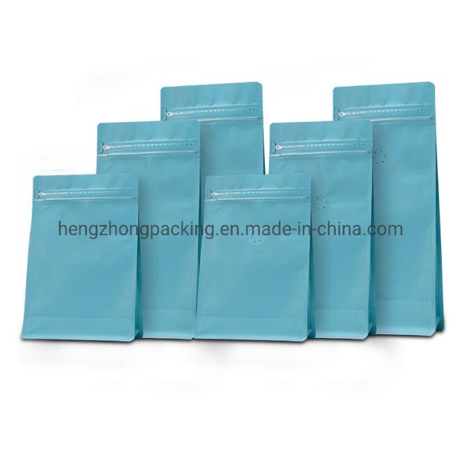 Heat Seal Square Bottom Plastic Biodegradable Zipper Bag with Food Packaging