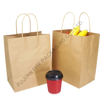 New Arrival Custom Logo Printed Kraft Paper Candy Colorful Tote Gift Bag with Twisted Handle